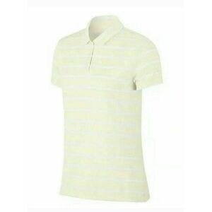NIKE AJ5231133 WOMENS SZ M DRI-FIT STRIPE GOLF POLO SHIRT YELLOW WHITE